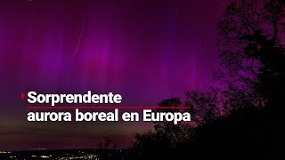 Sorprendente aurora boreal ilumina de rosa el cielo de Europa