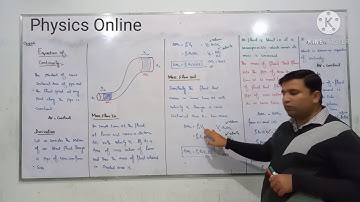 Equation of continuity | Fluid Dynamics | Chapter 6 Fsc-1