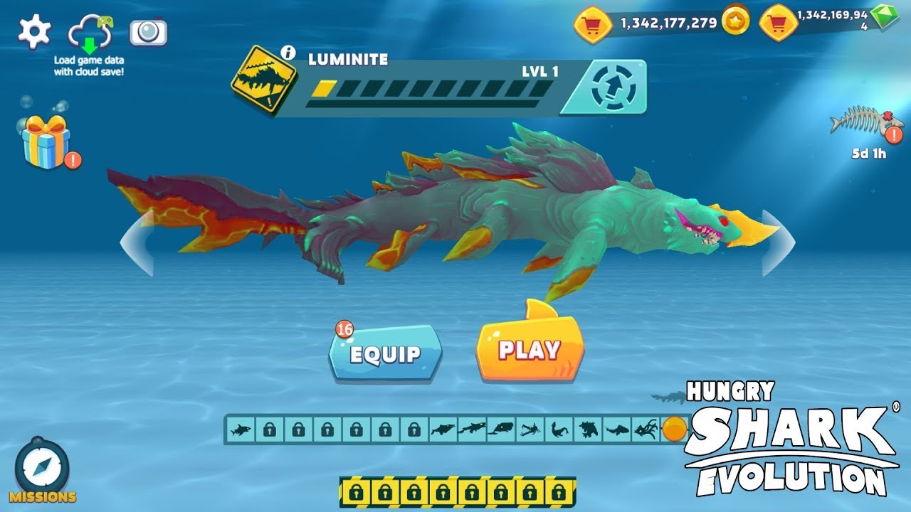 Download Hungry Shark Evolution BUT I PLAY WITH THE ENEMY LUMINITE SHARK IS TERRORIFYING!