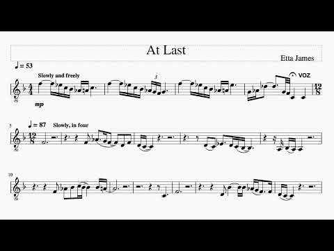 AT LAST Etta James Violin Play along Partitura Score Fmaj