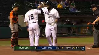 Columbus' Rodriguez slugs a two-run homer