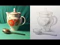 Уроки рисования. Линейно - конструктивный рисунок чайника.