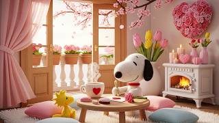 Snoopy’s Sweet Valentine Evening 🌸 Cozy Fireplace, Love Letters & Soft Lofi Beats screenshot 3
