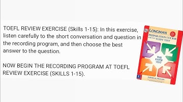Longman TOEFL Exercise Skill 1-15 Listening