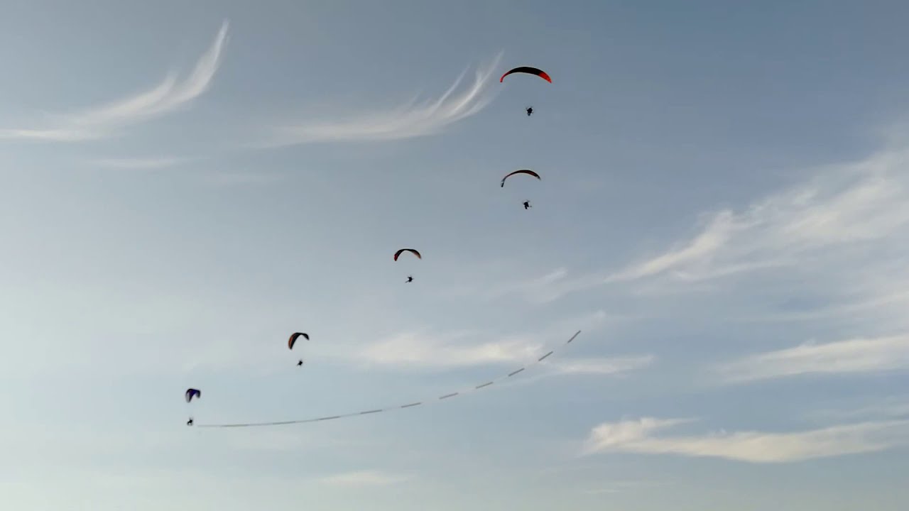 Paramotor synchronized flying