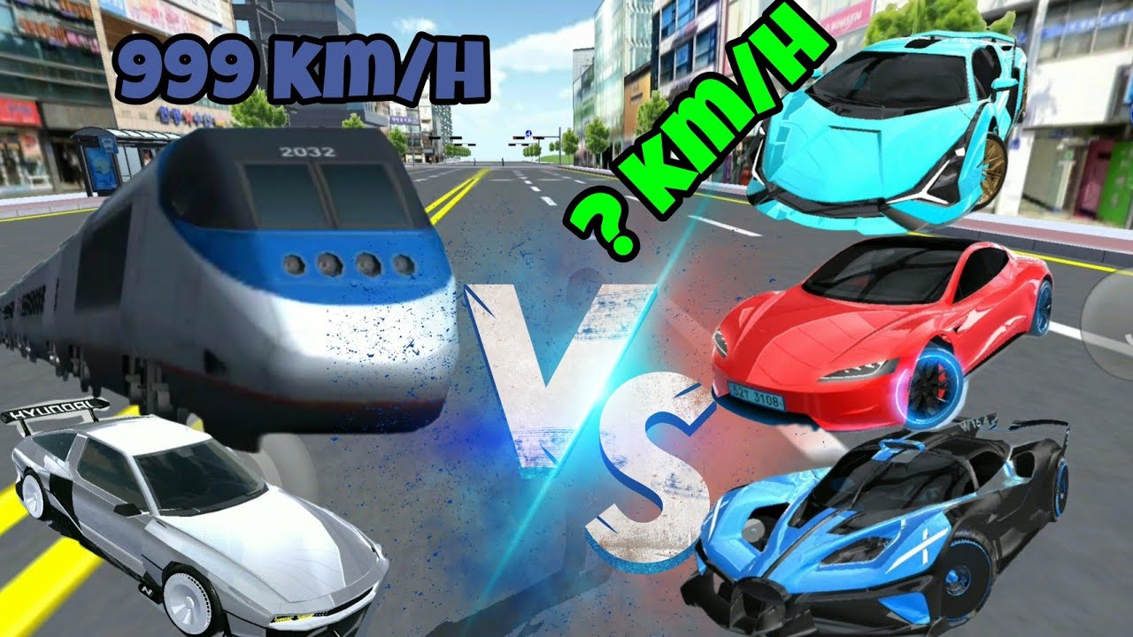 сверхскоростной поезд против автомобилей | Новый автомобиль Hyundai | 3D класс вождения