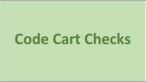 Code Cart Checks