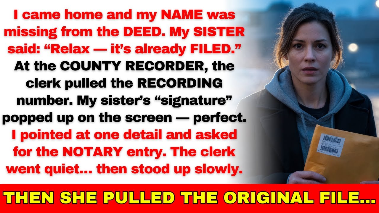 My Sister Forged My Name on the Deed — Until the County Recorder Pulled the Recording File…