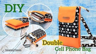 กระเป๋าโทรศัพท์มือถือ DIY Double Cell Phone Bag [sewingtimes]