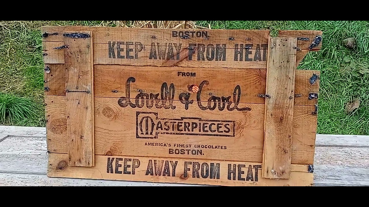 ANTIQUE BOSTON LOVELL & COVEL WOODEN CANDY CRATE ADVERTISING YouTube