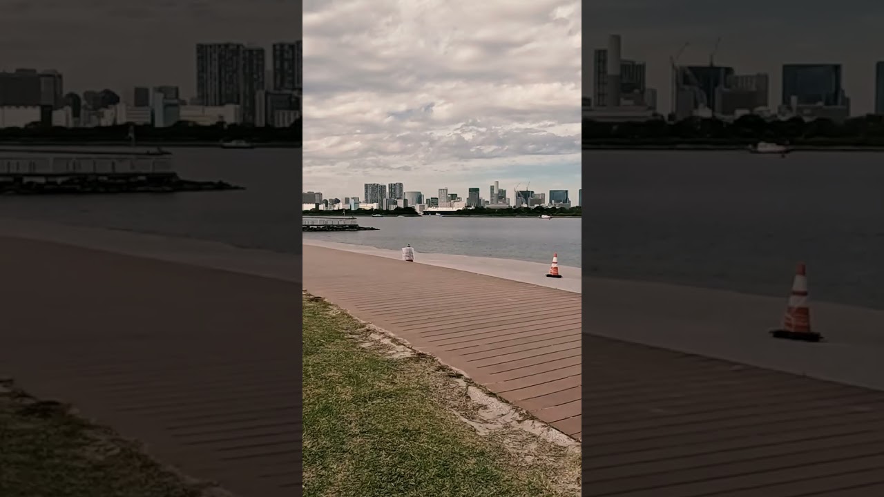 Relaxing Walk in Tokyo: Morning Coffee & Ocean Views at Odaiba Beach 