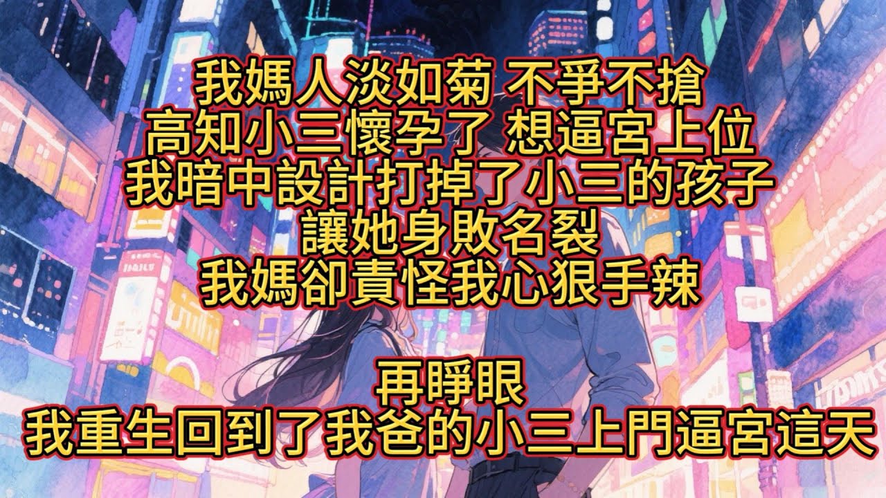 我媽人淡如菊不爭不搶。高知小三懷孕了，想逼宮上位。我暗中設計打掉了小三的孩子，讓她身敗名裂。我媽卻責怪我心狠手辣。再睜眼，我重生回到了我爸的小三上門逼宮這天#重生#打臉#爽文#大女主#復仇#出軌#虐渣
