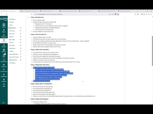 Opdracht 07. Voer testen uit en maak een testrapport (ICT Opleidingen)