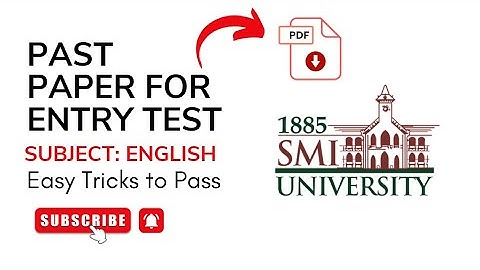 Smiu entry test preparation | smiu past papers |  Smiu admission 2026 | Smiu entry test