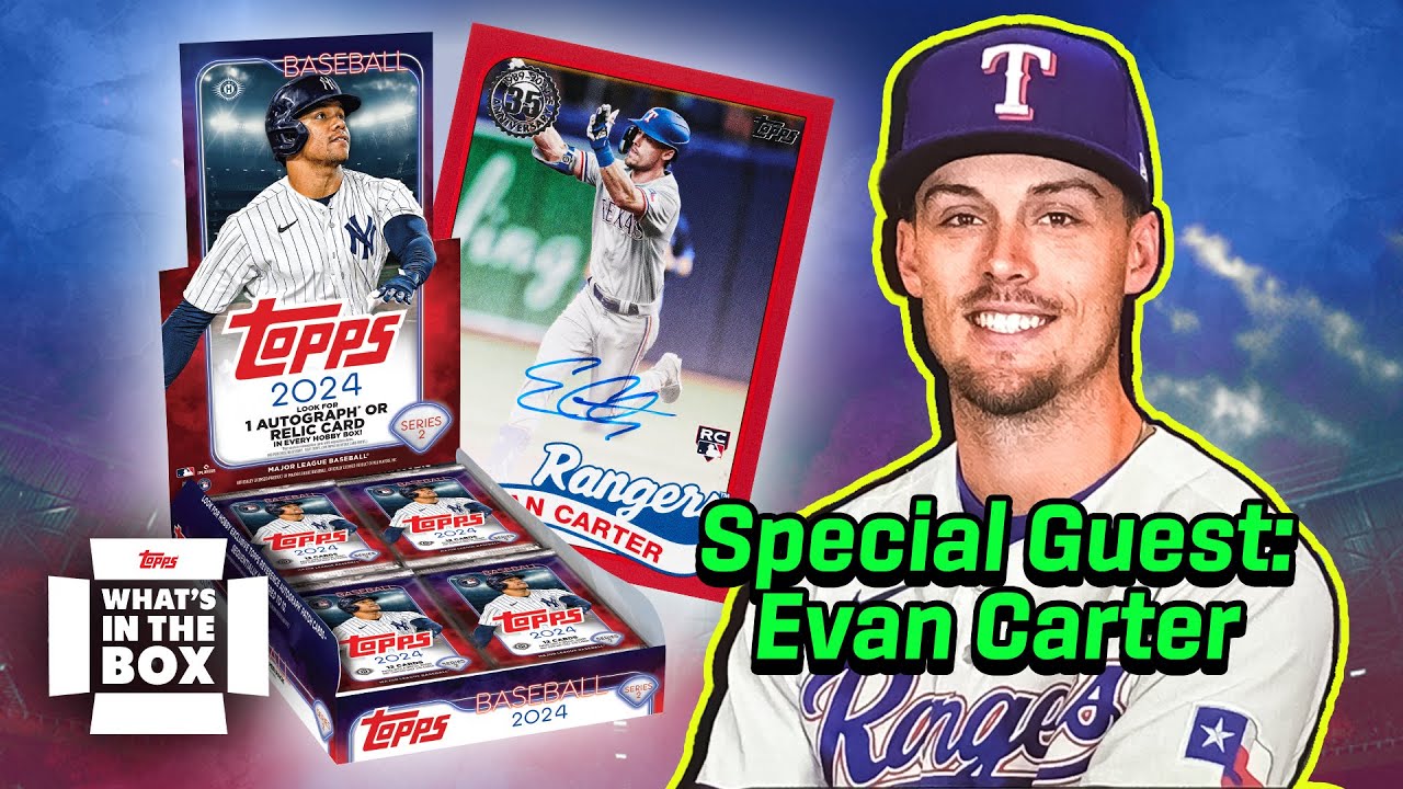 World Series Champion Evan Carter Breaks 2024 Topps Series 2 - YouTube