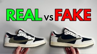 REAL VS FAKE! NIKE X TRAVIS SCOTT AIR JORDAN 1 LOW OLIVE UPDATED SNEAKER COMPARISON!