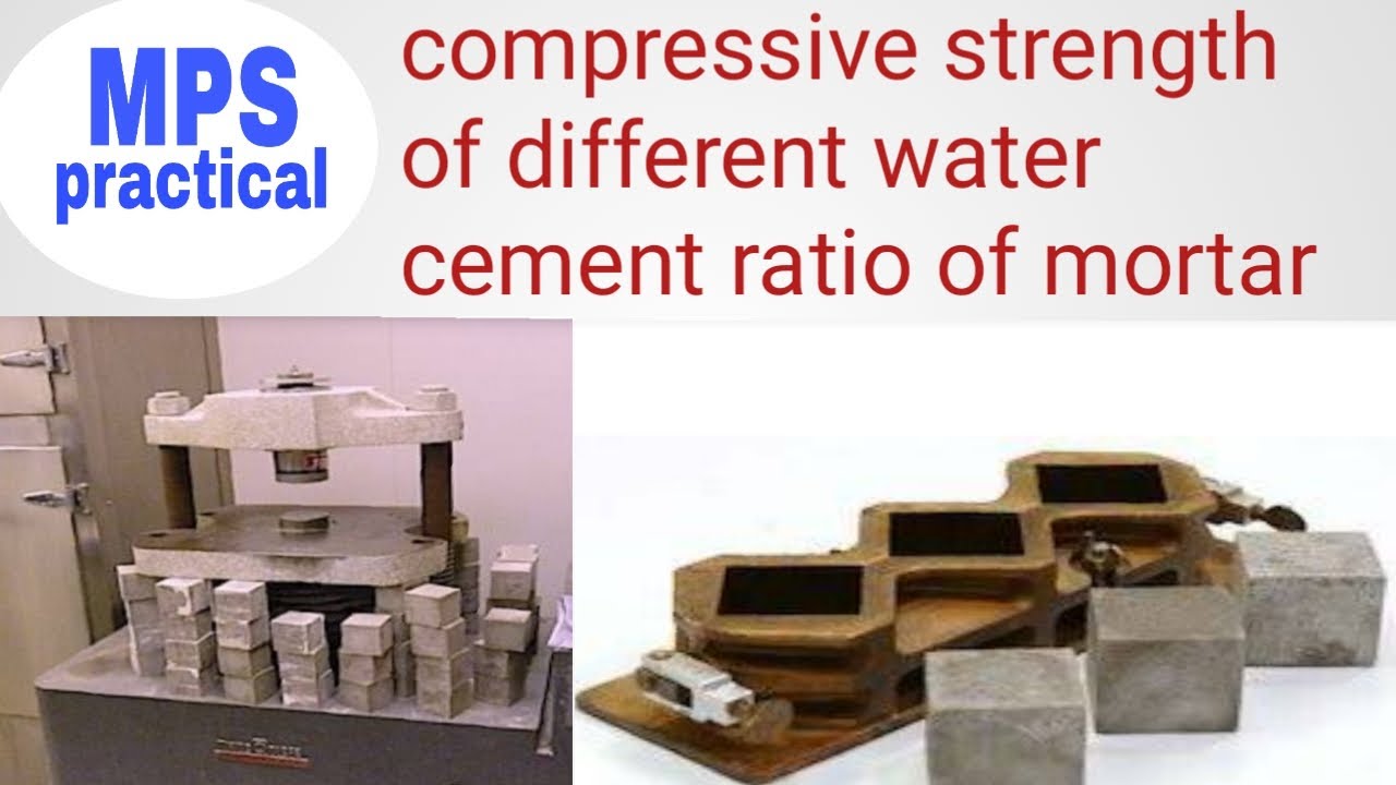 compressive strenght of different water cement ratio of mortar - YouTube