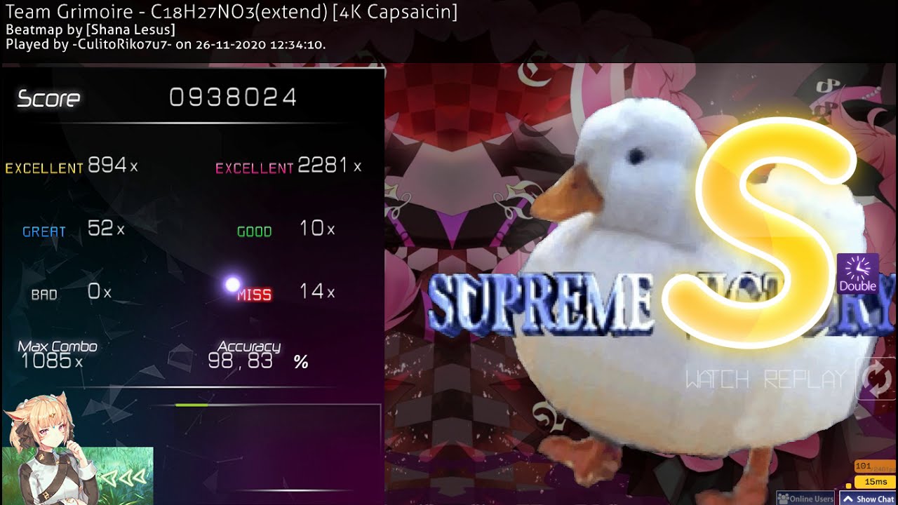 Osu mania 6 96 Team Grimoire C18H27NO3 4K Capsaicin DT 98 83 S 
