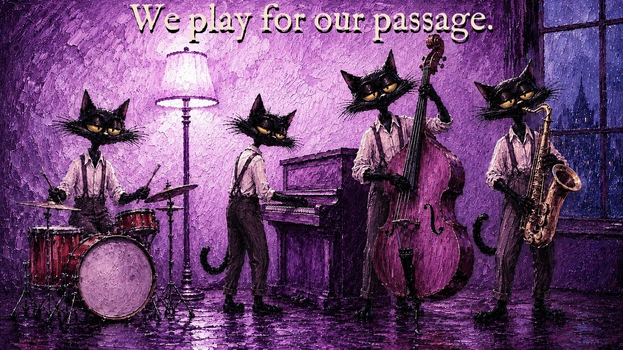 Watch We Play for Our Passage. – Violet Vintage Noir Jazz for Rainy Nights & Whiskey on YouTube Watch We Play for Our Passage. – Violet Vintage Noir Jazz for Rainy Nights & Whiskey on YouTube