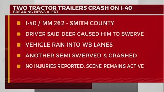 I-40 closed in Smith County after crash