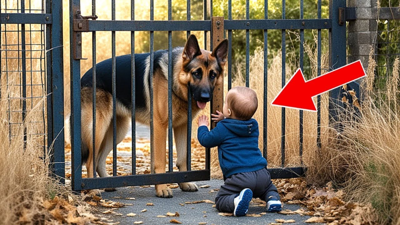 German Shepherd Head was Stuck in Metal Gate What Baby did Next Left Everyone in Tears! - YouTube