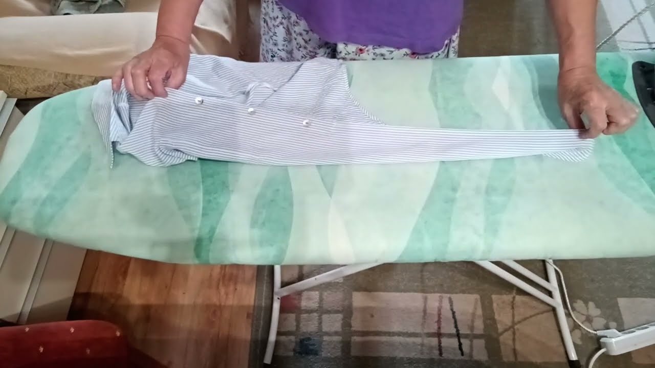 Let's iron a women's summer shirt, ASMR