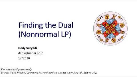 Week11.2 Finding the Dual (Nonnormal LP)