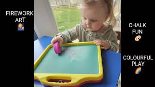 Fireworks Chalk Art for Kids 🎆🎨 | Creative Fun Mark Making Activity | Drawing on Blackboard Fun
