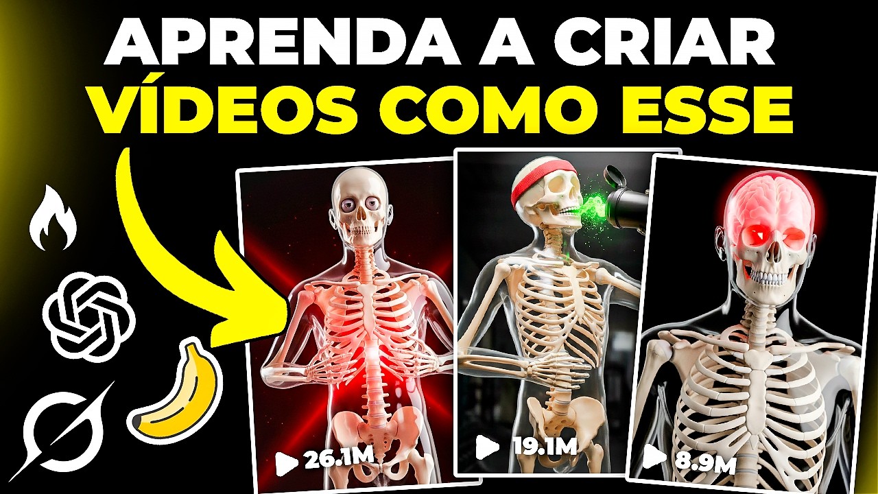 Como Fazer Vídeos Virais Educativos de Esqueletos (100% GRÁTIS)