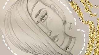 رسم سهل بالرصاص | كيف ترسم وجه فتاة هالويين