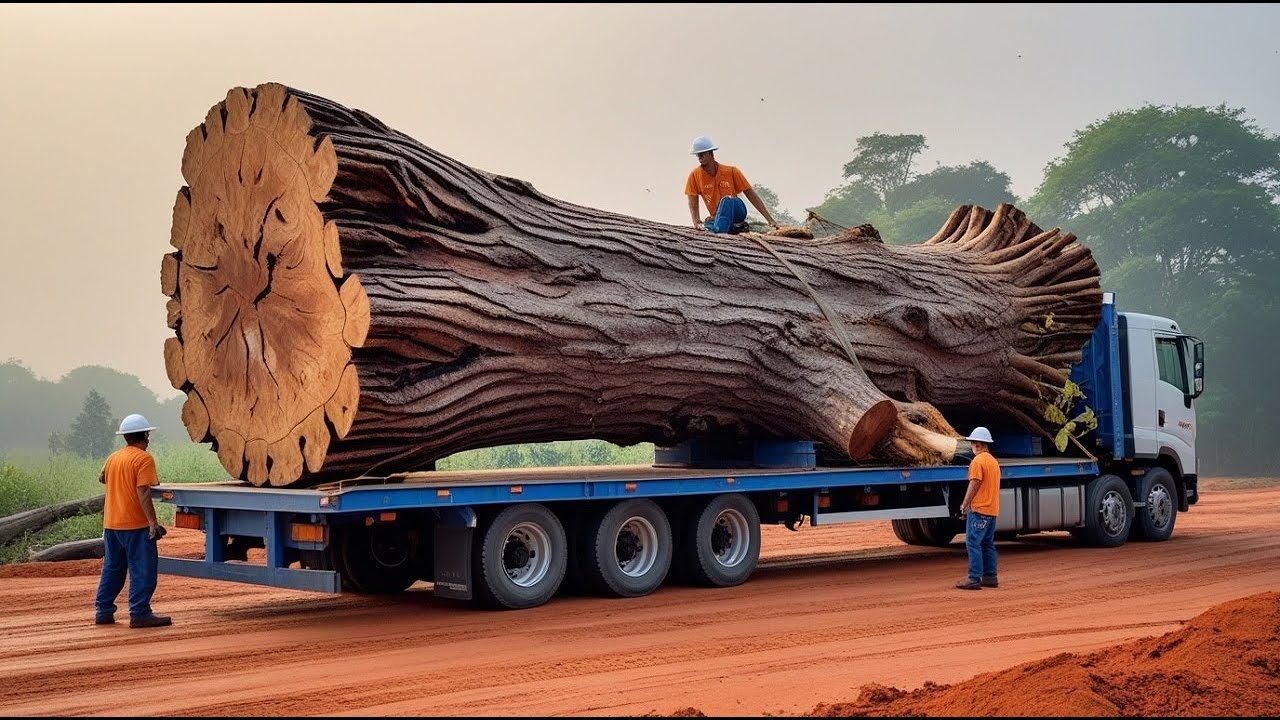 Giant Woodworking Project - Stunning Coffee Table Made From Giant Tree Stump