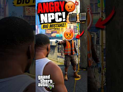 Angry NPC Attacks Franklin 😡 | GTA 5 Funny Shor