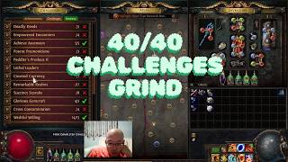 300 hr POE Beginner 40/40 Challenges Grind With Pohx 20k Life Stack Build Mirage 3.28