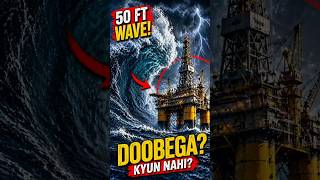 50-Feet Waves vs Oil Rig: Ye Doobta Kyun Nahi? 🌊⚓ | #shorts  #oceanmysteries