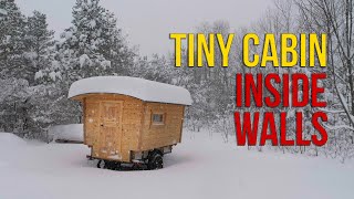 Building My OFF GRID CABIN on Wheels: the Inside Walls | Off Grid Cabin Build