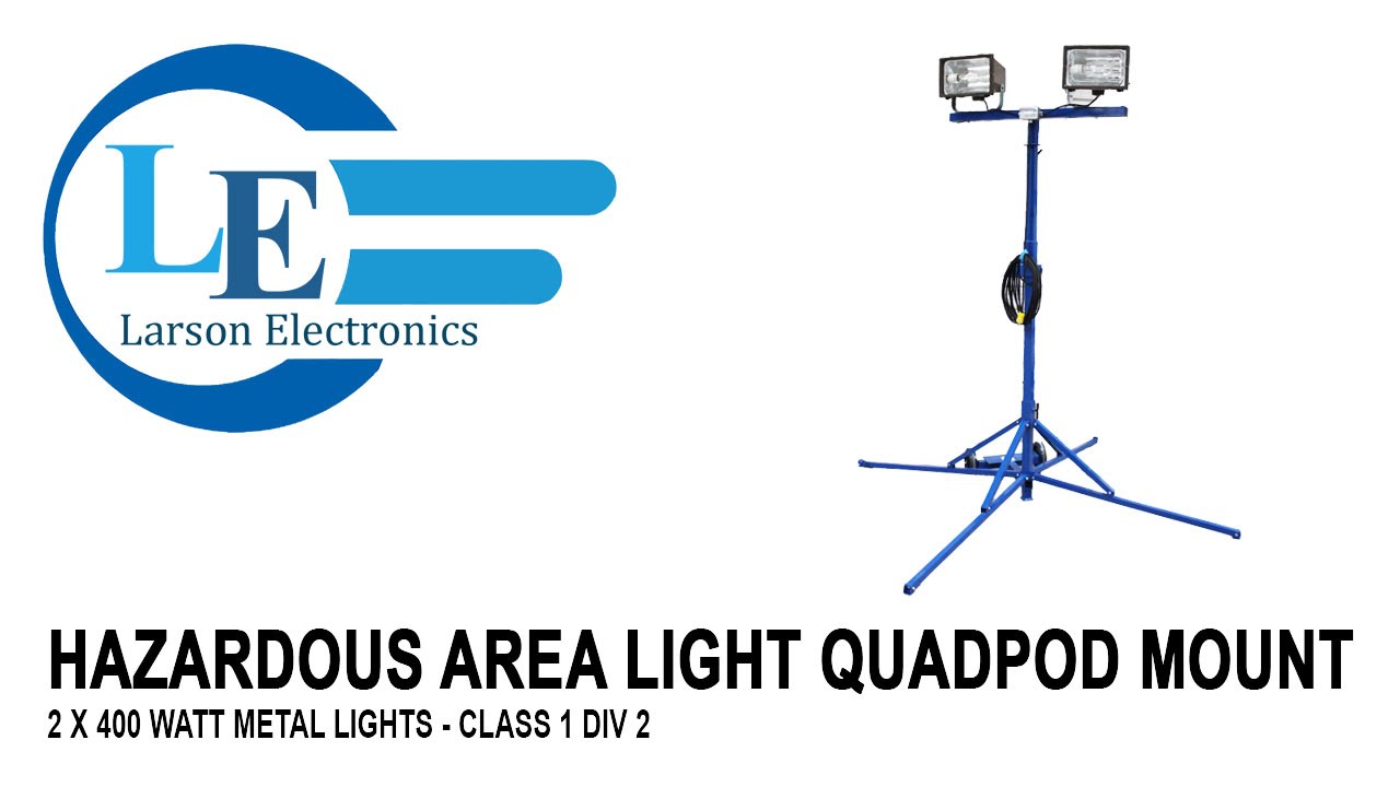 Hazardous Area Light - Quadpod Mount - 2 X 400 Watt Metal Lights - Class 1 Div 2