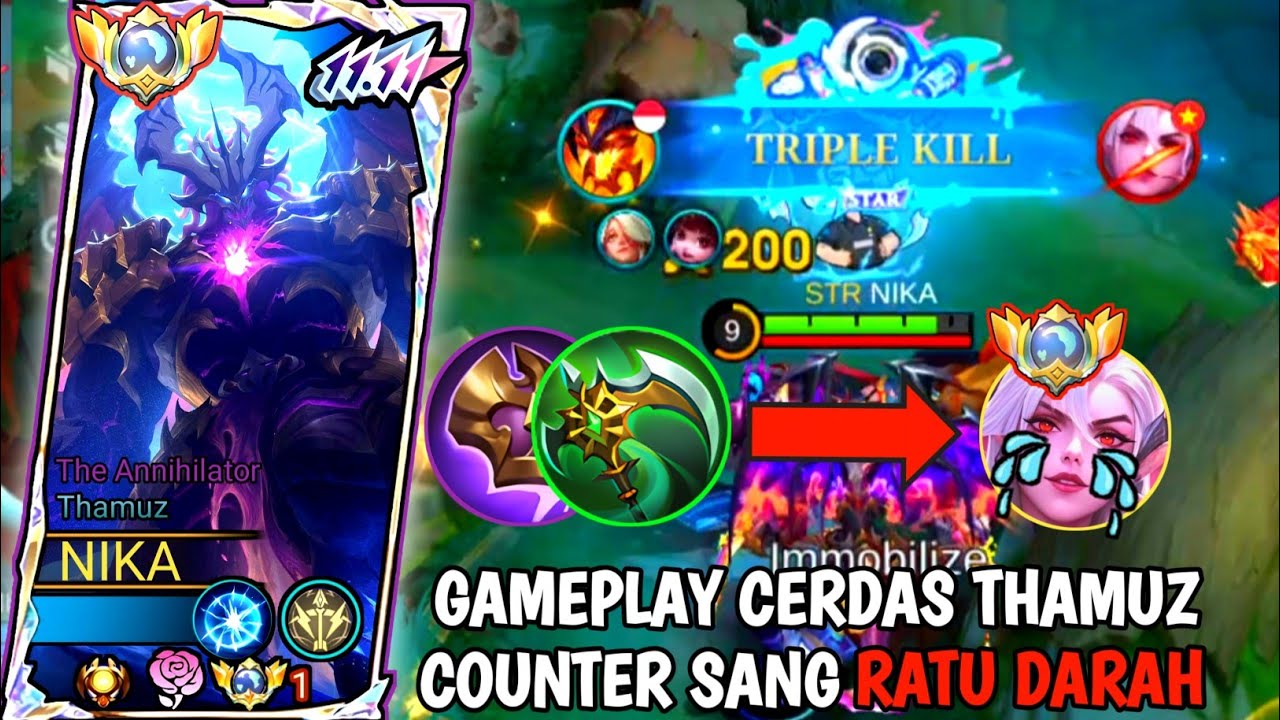 CARA RAJA ABYSS THAMUZ MENG-COUNTER SANG RATU ALICE‼️BUILD DAN GAMEPLAY THAMUZ-  MOBILE LEGENDS