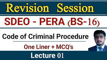 Revision session Sub divisional enforcement officer (SDEO) test syllabus | Lecture 03| CrPC 1898