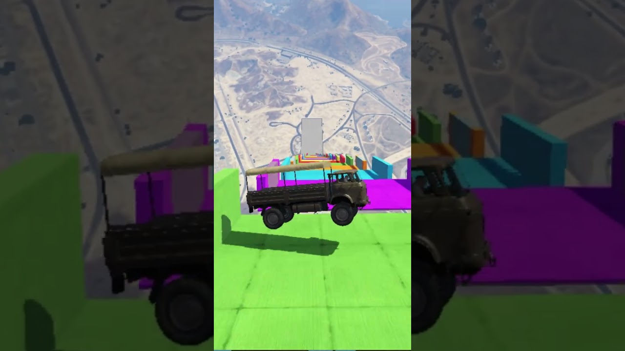 GTA 5: Emergency Vehicle vs Mega Sky Stairs Ramp 🚨 Kaun Bachega? 