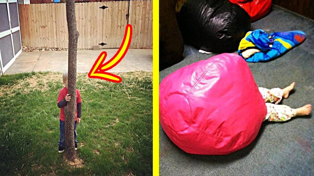 Funny Kids Playing Hide And Seek - YouTube