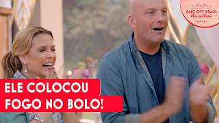 Confeiteiro surpreende jurados ao colocar fogo no bolo do chá revelação | Bake Off Brasil