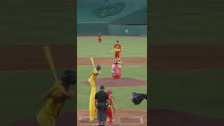 Duck, duck, goose ❌ Bounce, bounce, out ✅ #thefirefighters #savannahbananas #bananaball #stilts #mlb