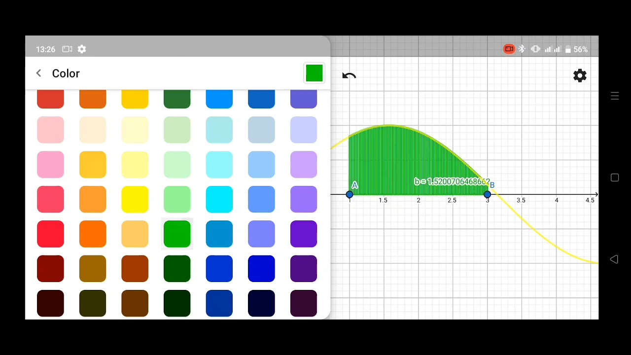 Finding the area of the Curve | Introduction | Integral Calculus | Geogebra Andriod App