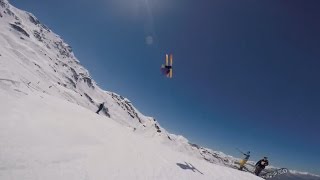 Skier Does Triple Front Flip Off Ramp
