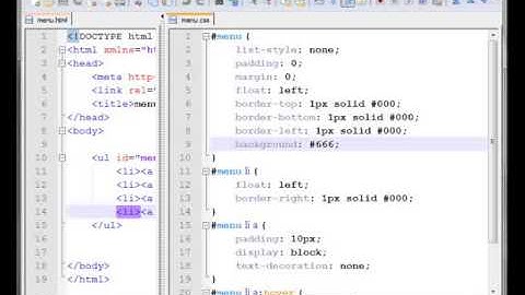 HTML menü készítése CSS segítségével