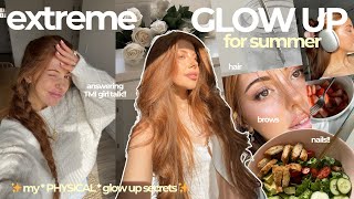 EXTREME GLOW UP for summer  perfect hair + beauty tips, nails, + answering TMI GIRL TALK questions!