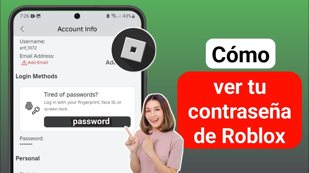 Cómo ver tu contraseña de Roblox en el móvil (2024) - YouTube