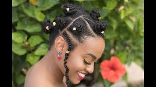 Braided Bantu Knot Easy HairStyle- Black Panther Inspired