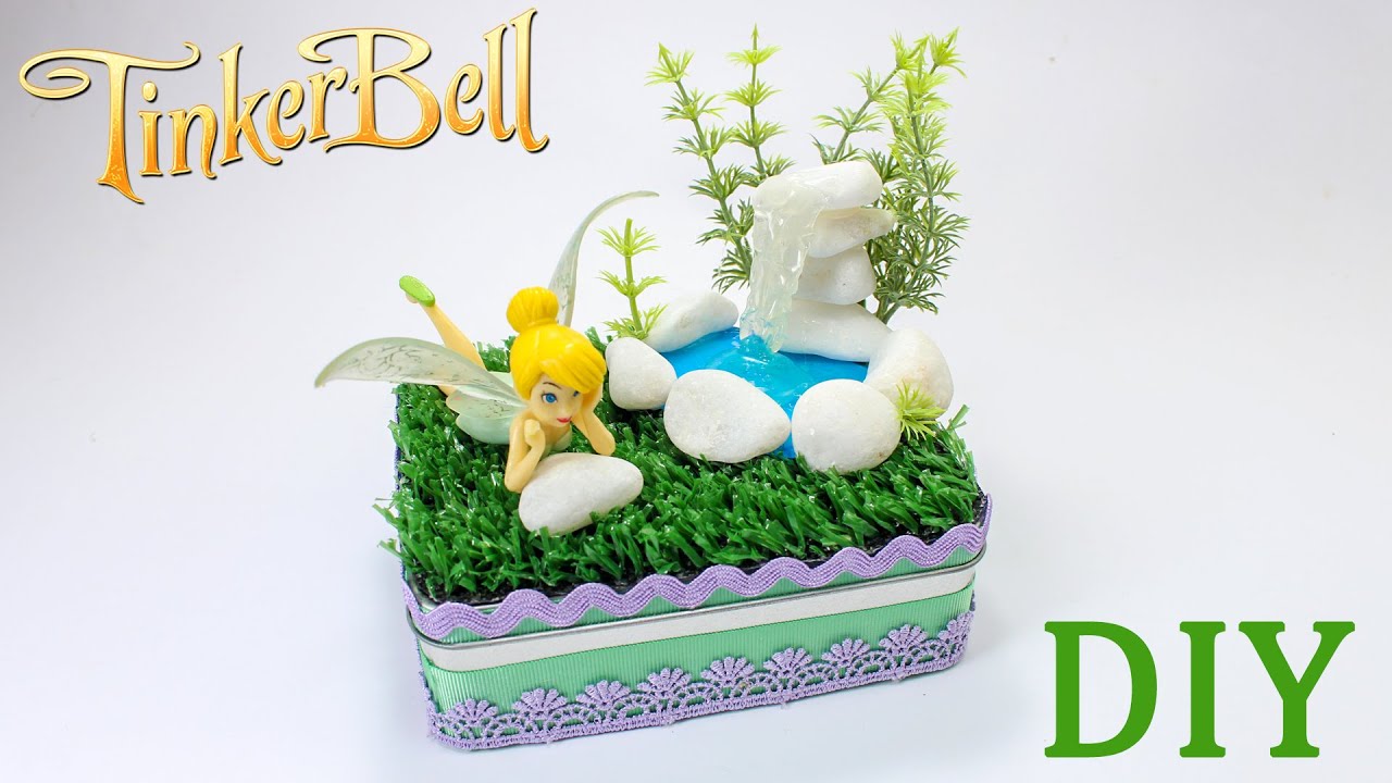 DIY COMO FAZER PERSONALIZADO DE LUXO TINKERBELL - FADA CASCATA COM COLA QUENTE