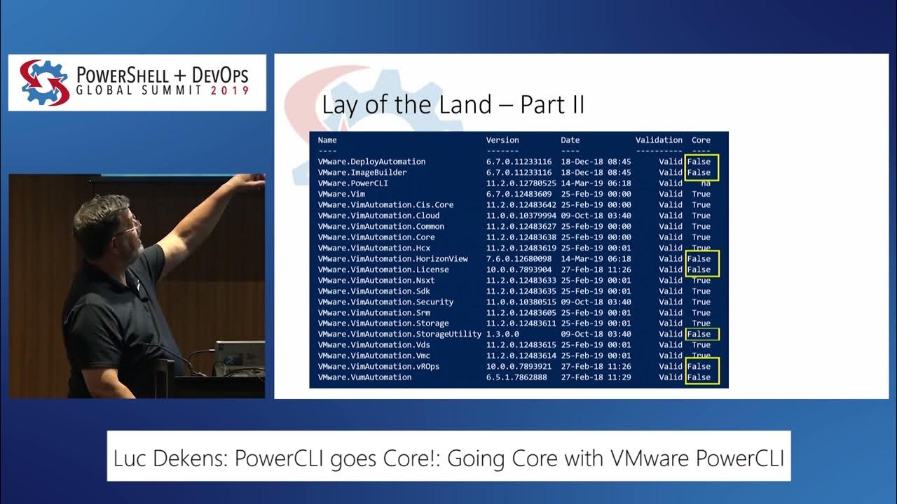 PowerShell+ 2019 - Going Core with VMware PowerCLI! by Luc Dekens - YouTube